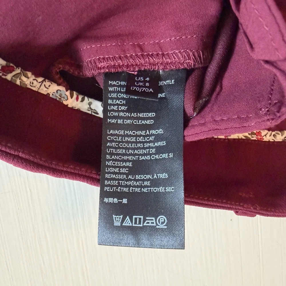 NWT Anthropologie 4 Sasha Button-Fly Tapered Crepe Pants